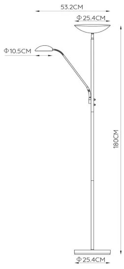 Lucide 19791/24/02 - LED Stmievateľná stojacia lampa ZENITH LED/20W + LED/4W/230V