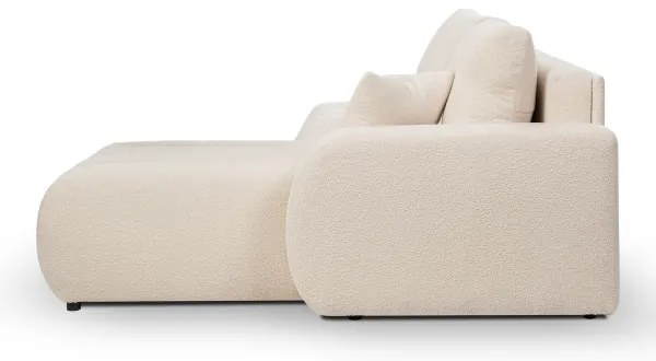 Rozkladacia rohová sedacia súprava do tvaru L DESIO, ľavá, béžová, s úložným priestorom