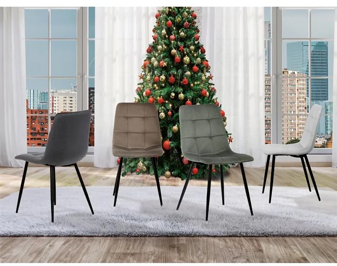 Autronic BONTEC Jedálenská stolička, béžová, zamatová látka, DCL-X7015 CAP2 Farba: Béžová