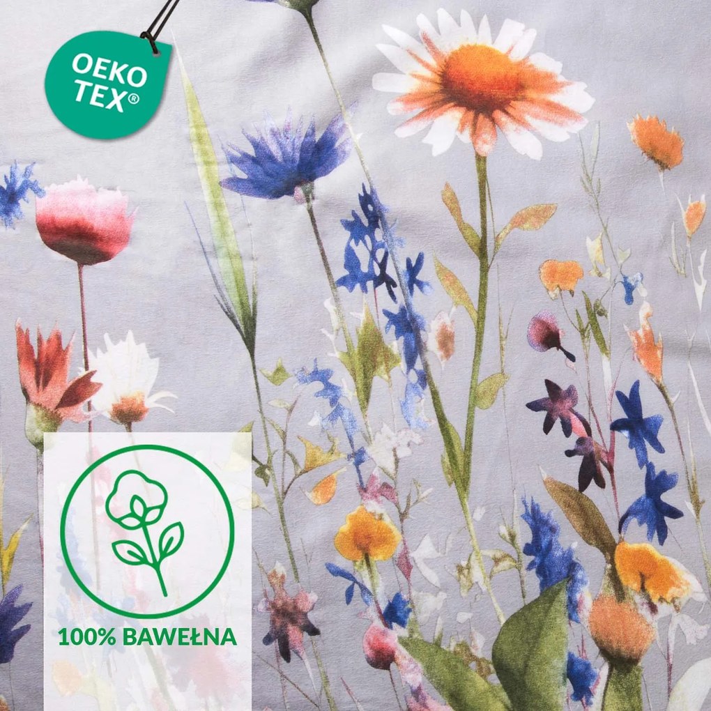 FLANELOVÉ OBLIEČKY FLANELOVE 180X200 CM, 2KS 70X80 CM KVETY