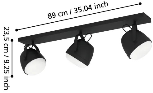 Eglo 390045 - Bodové svietidlo UPANEMA 3xE27/28W/230V čierna