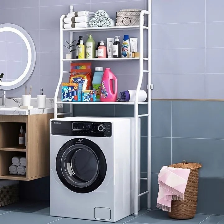 ModernHome Vysoký úzky regál nad WC - 3 police