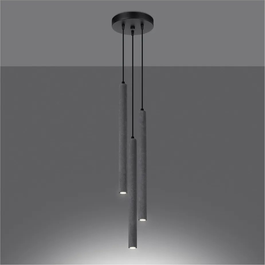 Sivé betónové závesné svietidlo ø 19,5 cm Fideus – Sollux