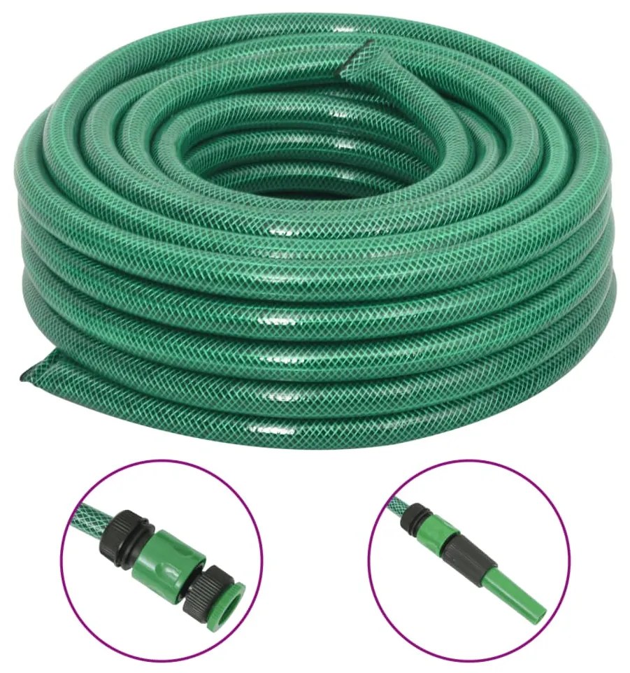 Záhradná hadica so sadou armatúr zelená 0,75" 10 m PVC 154378