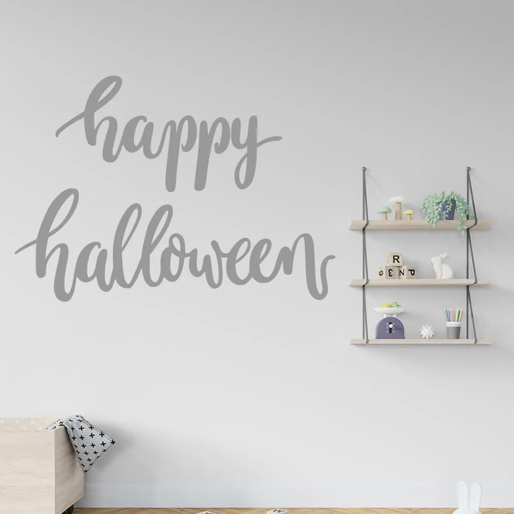 Veselá Stena Samolepka Happy Halloween Farba: oranžová, Veľkosť: 100 x 72 cm