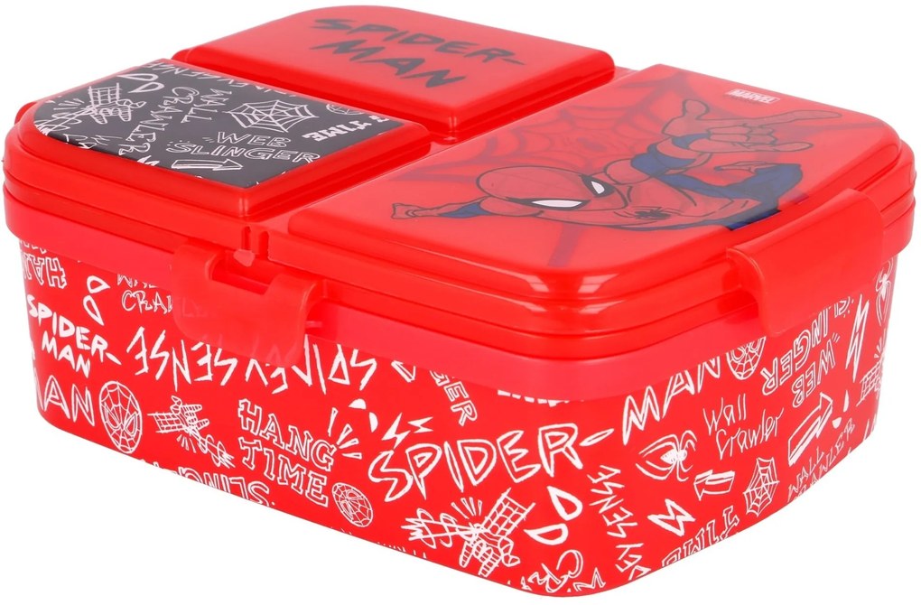 Multibox XL na desiatu Spiderman so 4 priehradkami