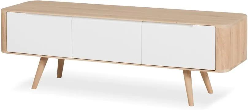 Televízny stolík z dubového dreva Gazzda Ena, 135 × 42 × 45 cm