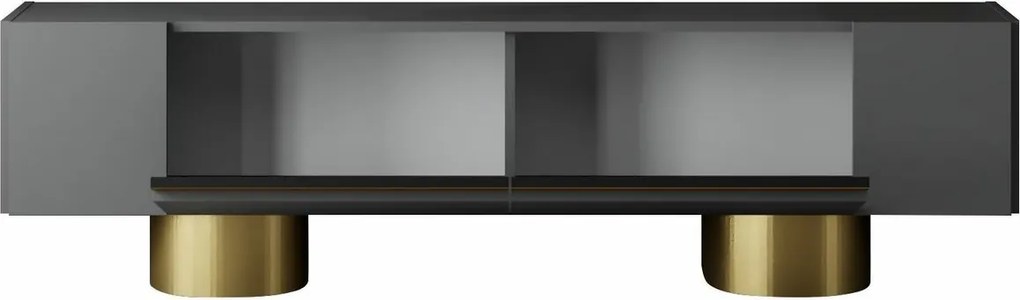 Televízny stolík Bohem antracit a zlatá farba