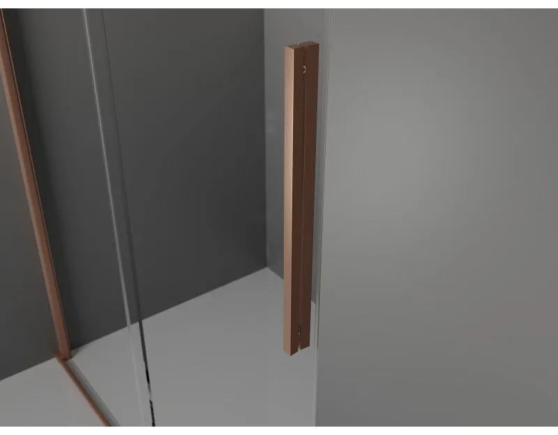 Mexen Velar, posuvné dvere do otvoru typ Walk-In 160 cm, 8mm číre sklo, medená matná, 871-160-000-03-65