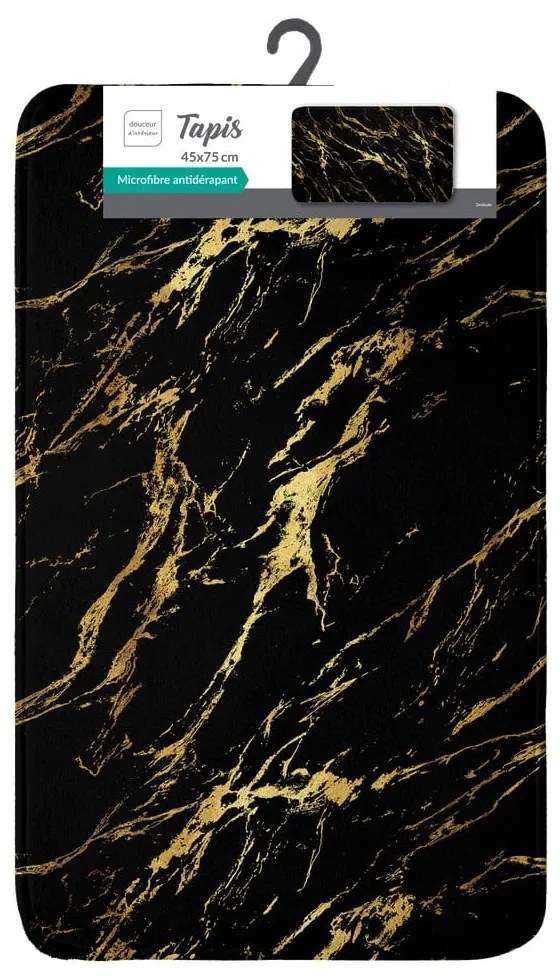 Čierna/v zlatej farbe kúpeľňová predložka 45x75 cm Aquamarbre – douceur d'intérieur
