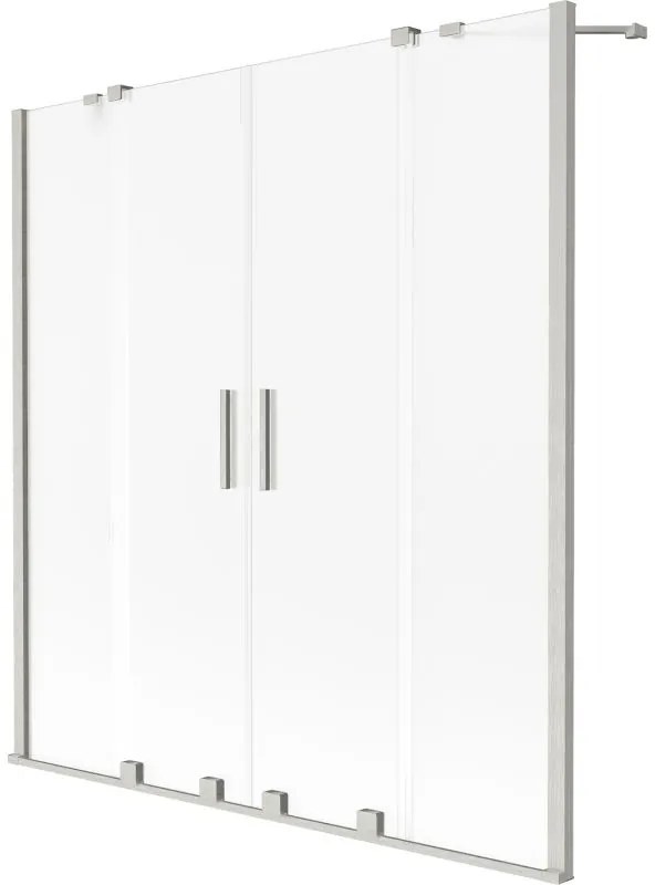 Mexen Velar Duo, 2-krídlová vaňová zástena s posuvnými dverami 140 x 150 cm, námraza, oceľový profil, 896-140-000-32-97