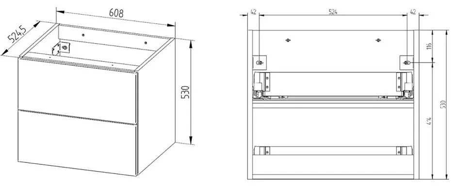 Mereo Mereo, Ponte, kúpeľňová skrinka 61 cm, MER-CN220S