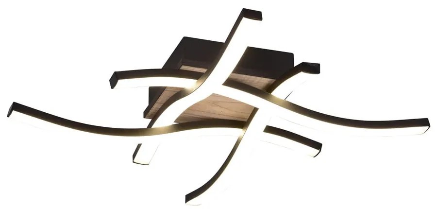 Čierno-hnedé LED stropné svietidlo 46x46 cm Route – Trio