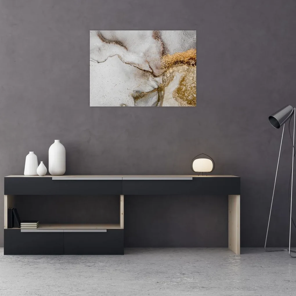 Sklenený obraz - Mramorový atrament (70x50 cm)