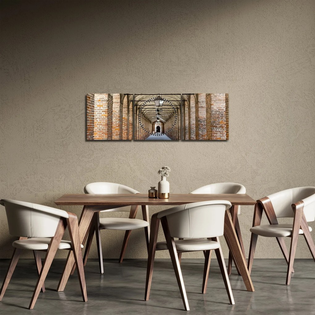 Obraz - Chodba 3D (s hodinami) (90x30 cm)