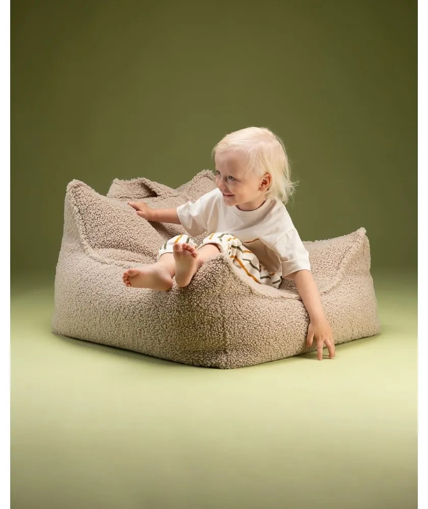 Svetlohnedý detský sedací vak z textílie buklé Chair – Wigiwama