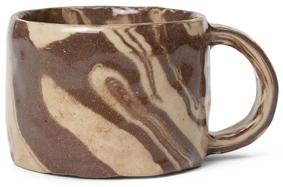 Ferm Living Keramický hrnček Ryu Sand/Brown 200 ml