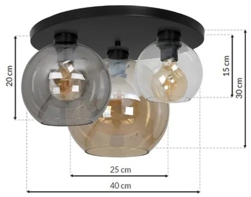 Stropné svietidlo SOFIA 3xE27/60W/230V mix