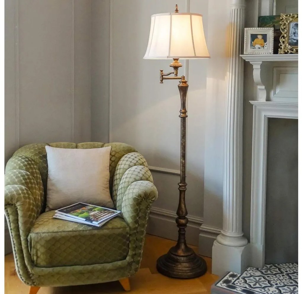 Feiss FE-GIBSON-SWFL - Stojacia lampa GIBSON 1xE27/60W/230V