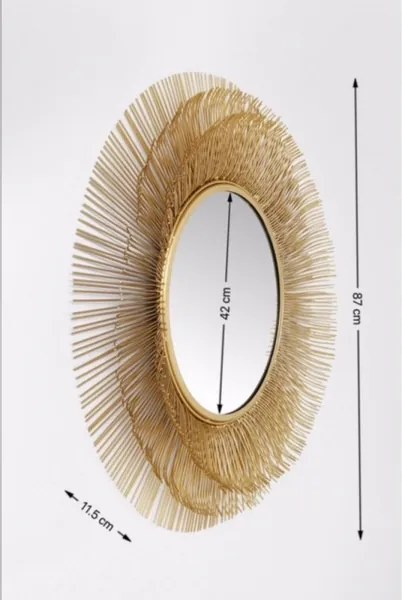 KARE DESIGN Zrkadlo Sunburst Tre zlatá Ø87 cm 87 × 87 × 11,5 cm