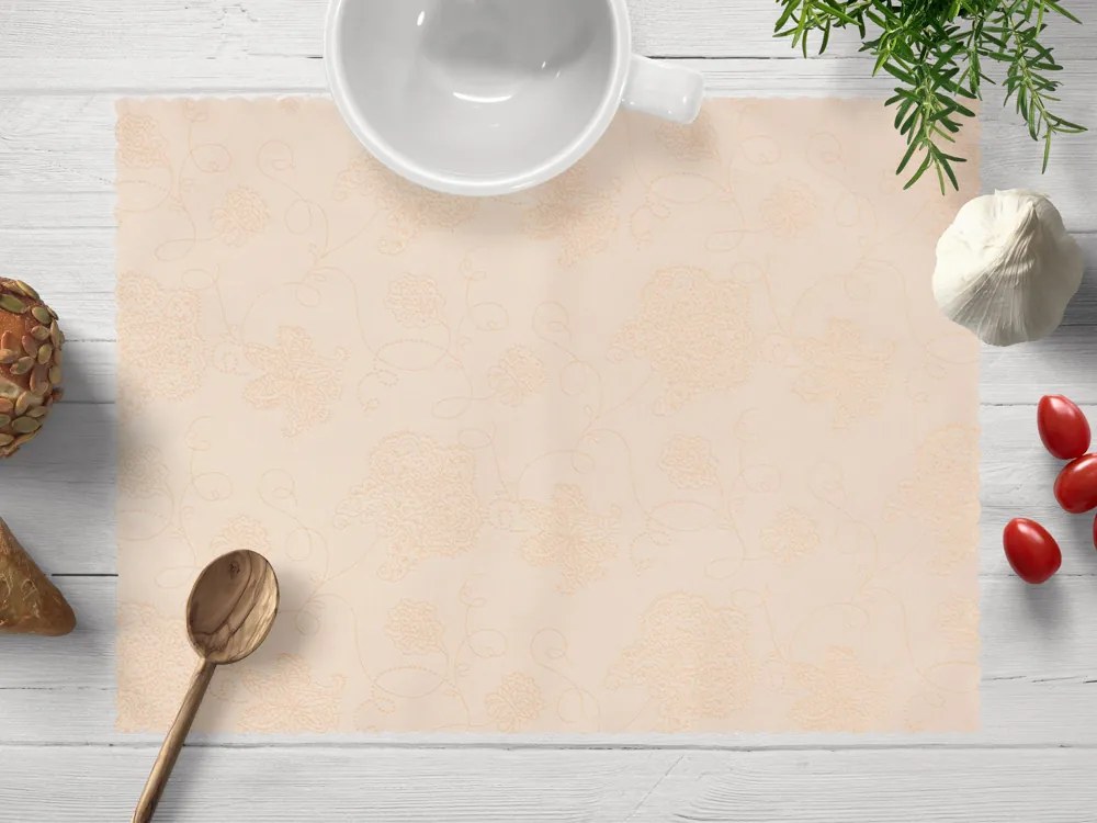 Biante Teflónové prestieranie na stôl TF-099 Zlaté kvetované ornamenty na béžovom 30x40 cm