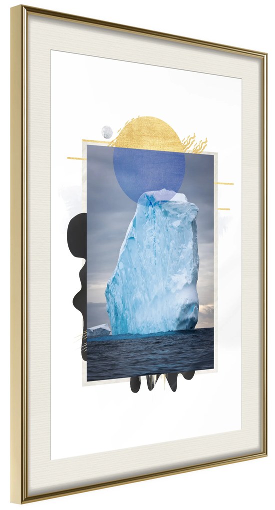 Artgeist Plagát - Iceberg [Poster] Veľkosť: 30x45, Verzia: Čierny rám s passe-partout