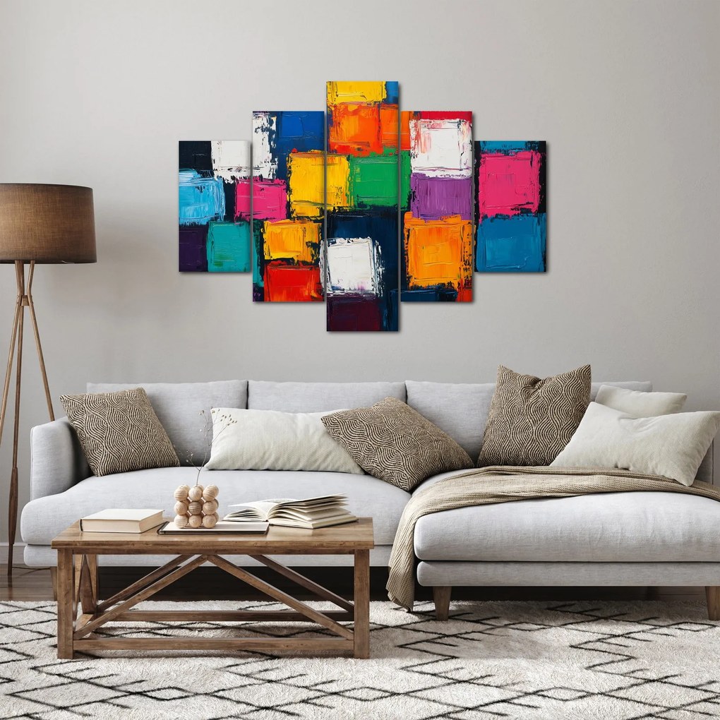Obraz - Maľba farebných štvorcov (150x105 cm)