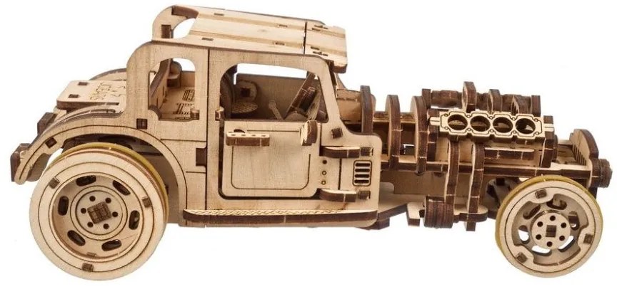 Ugears 3D drevené mechanické puzzle The Hot Rod Furious