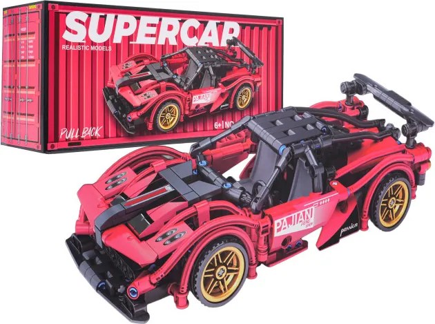 Stavebnica auta SUPERCAR No.J2013 červená - 482 dielikov