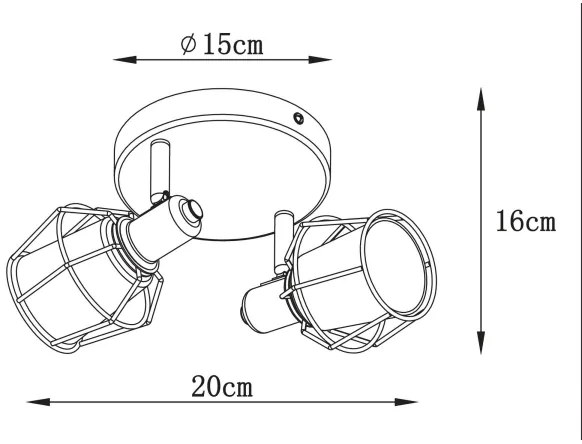 Lucide 77977/12/30 - Bodové svietidlo NILA 2xE14/25W/230V