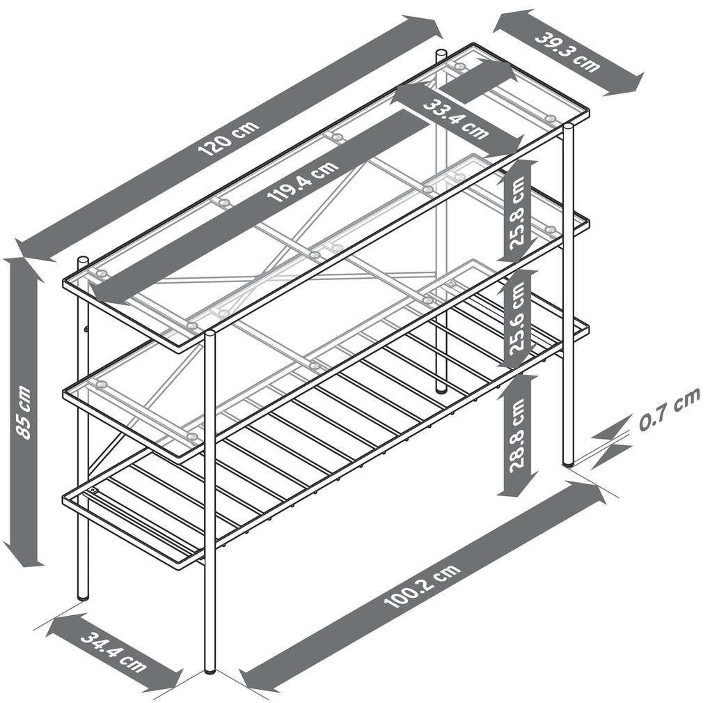 Konzolový stolík, šírka cca 120 cm