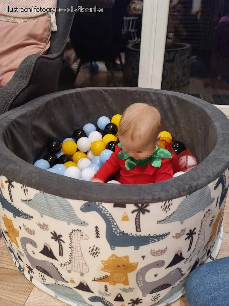 Detský molitanový bazénik VEVERIČKA + 200 guličiek - šedý