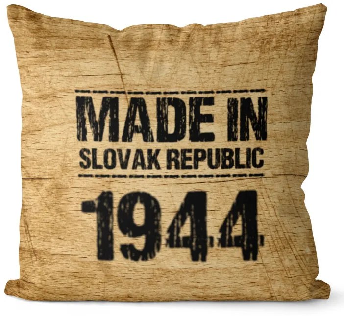 Vankúš Made In + rok (Veľkosť: 55 x 55 cm, rok: 1944)