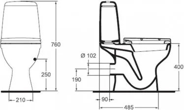 Ideal Standard Eurovit Sirius WC kombi s WC sedátkom W901101