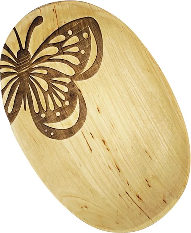 AMADEA Drevený servírovací motýlí podnos, masívne drevo, 22 cm