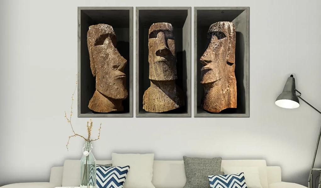 Artgeist Obraz - Moai (Easter Island) Veľkosť: 90x60, Verzia: Premium Print