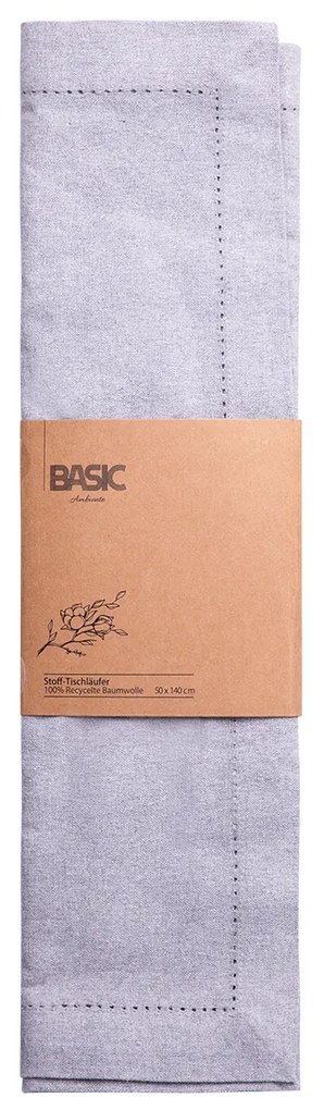 Svetlosivý bavlnený behúň na stôl 50 x 140 cm – Basic Ambiente - 596403