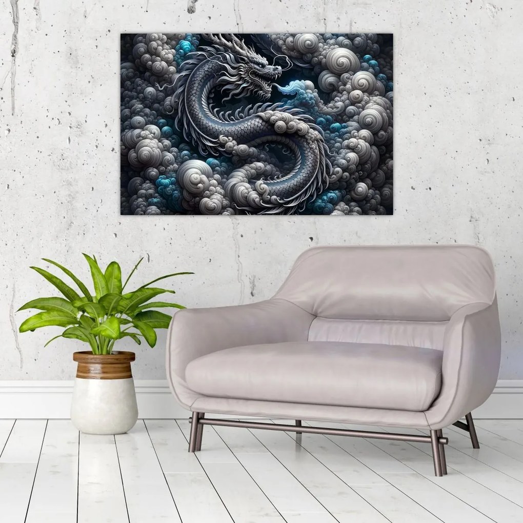Obraz – Drak v dyme (90x60 cm)