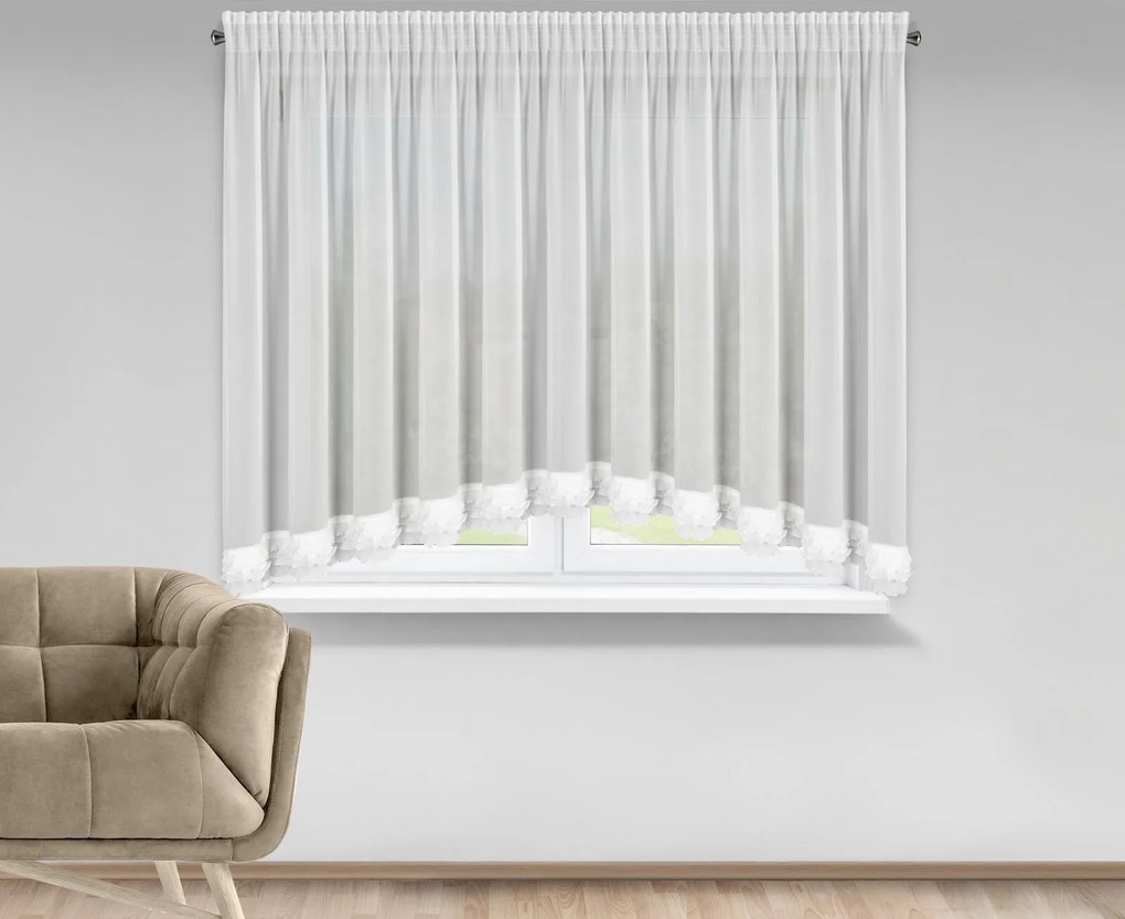 ZÁCLONA NA PÁSKE LUISA 400X160 CM BIELA