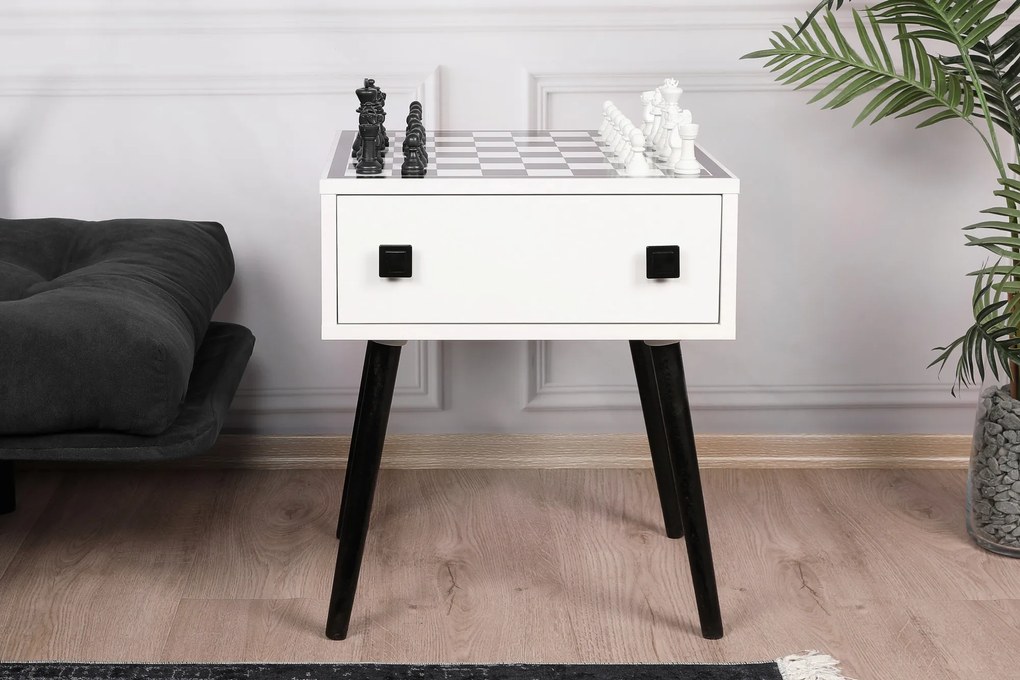 Šachový stolík Chess (Biela + Čierna). Akcia -19%. Vlastná spoľahlivá doprava až k Vám domov. 1072667