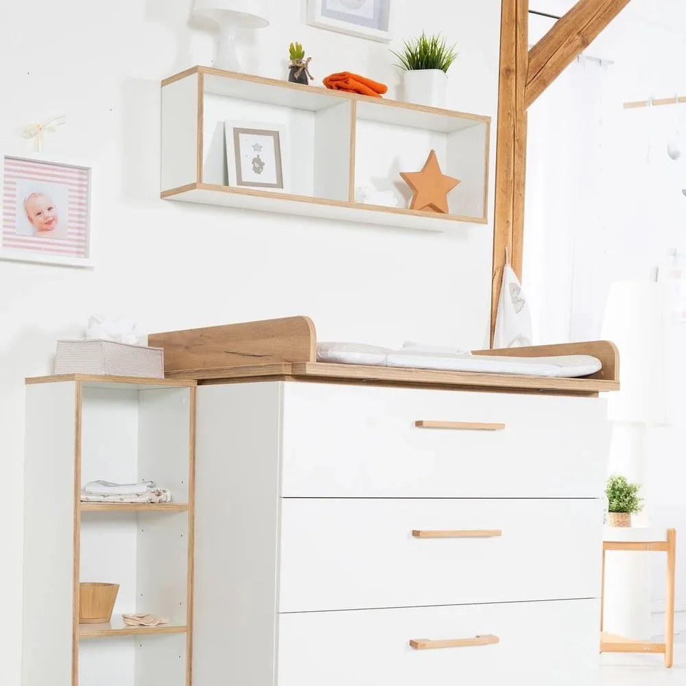 Biela detská nástenná knižnica 90x29 cm Finn – Roba