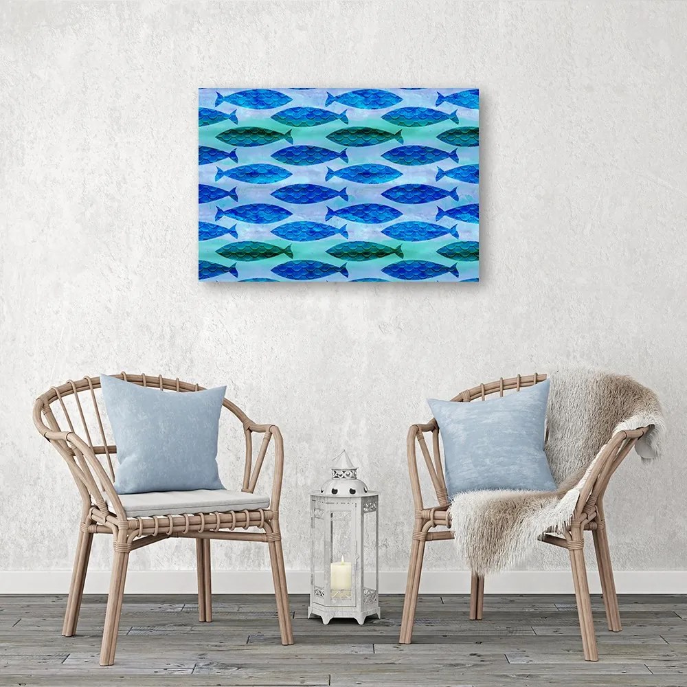 Gario Obraz na plátne Húf modrých rýb - Andrea Haase Rozmery: 100 x 70 cm