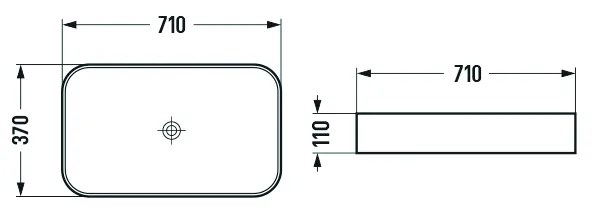 Mexen Vena, umývadlo na dosku 710x370x110 mm, šedá, 22196061