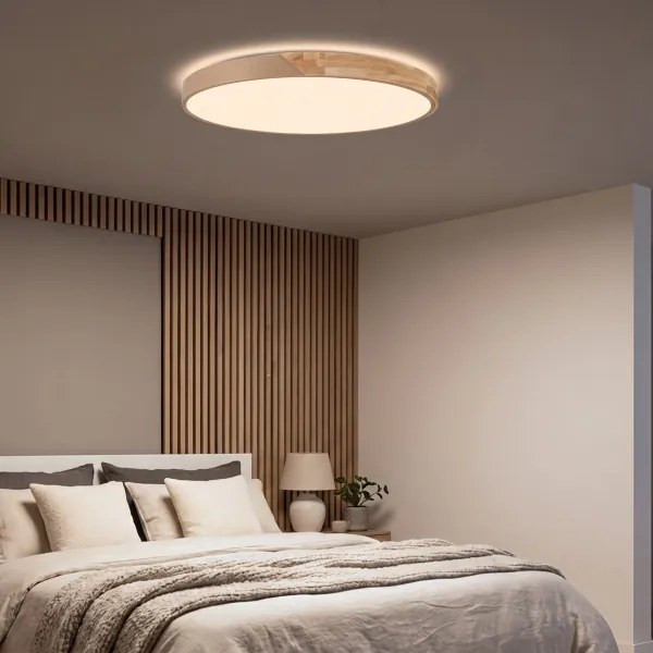 BRILAGI - LED Stmievateľné svietidlo PILANA LED/72W/230V dub/béžová pr. 80 cm + diaľkový ovládač