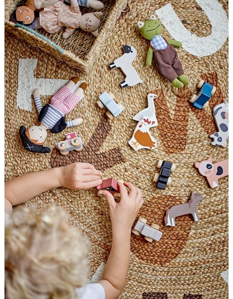 Jutový okrúhly koberec v prírodnej farbe ø 130 cm Dinne – Bloomingville Mini