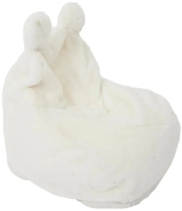 Detský sedací vak z umelej kožušiny BUBBLO, biely