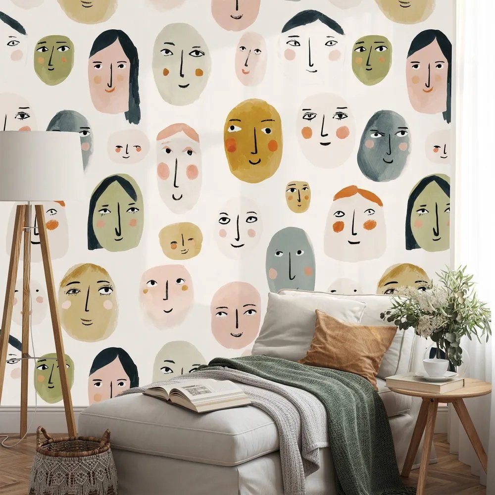 Tapeta farebné abstraktné tváre