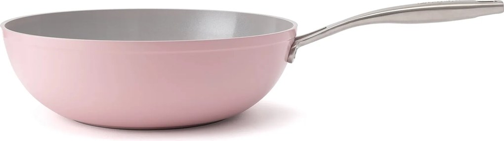 Elmich Nepriľnavá keramická panvica wok Zen Ø 28 cm – ružová
