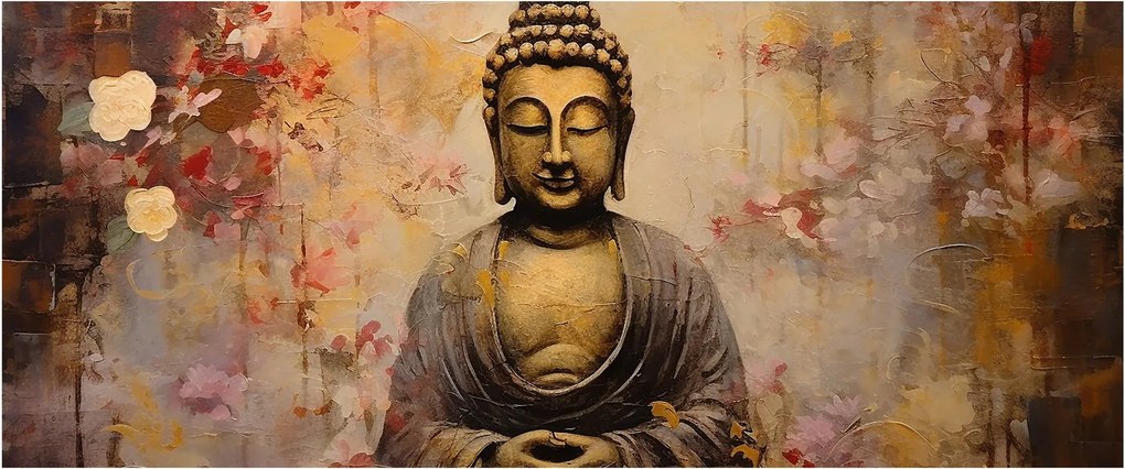 Obraz - Budha, maľba (120x50 cm)