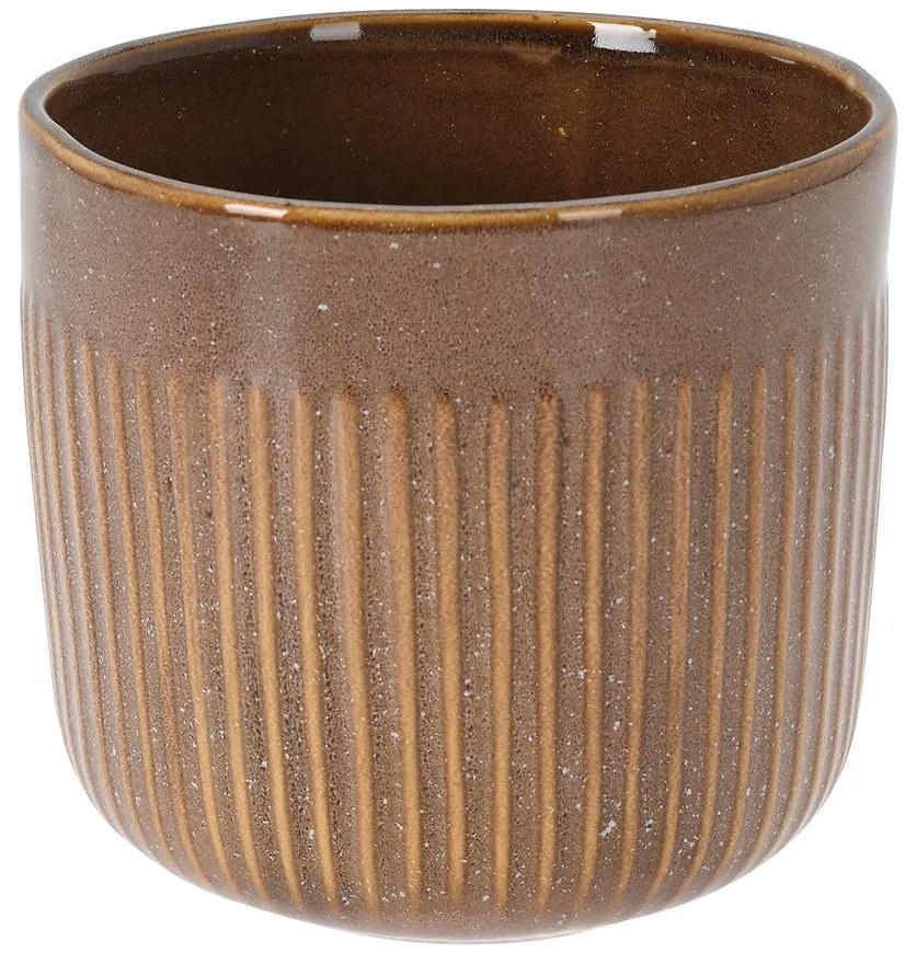Hnedý porcelánový kvetináč